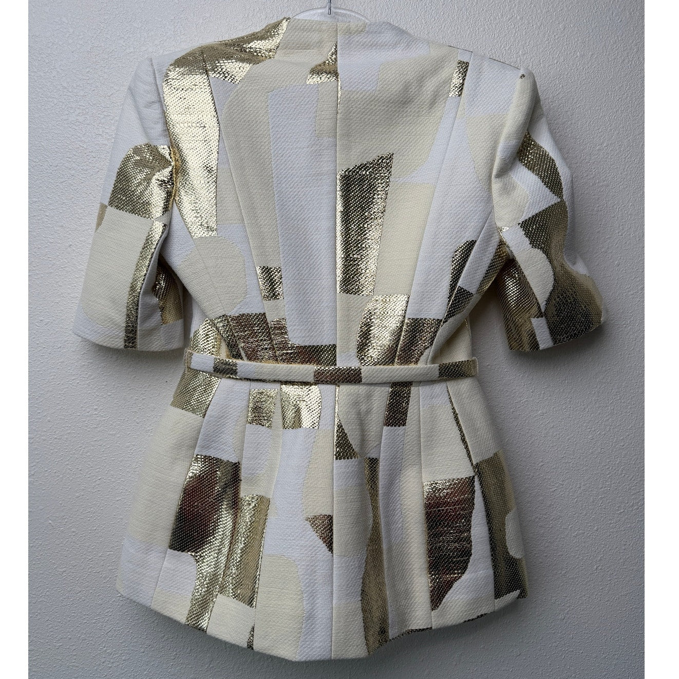 NWT August Getty Atelier "Thalia" Brocade Belted Blazer US 2