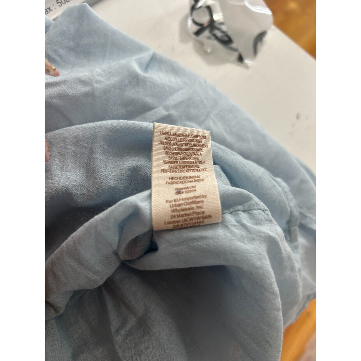 Free People Baby Blue Smocked Off Shoulder Embroidered Tiered Ruffle Mini Dress