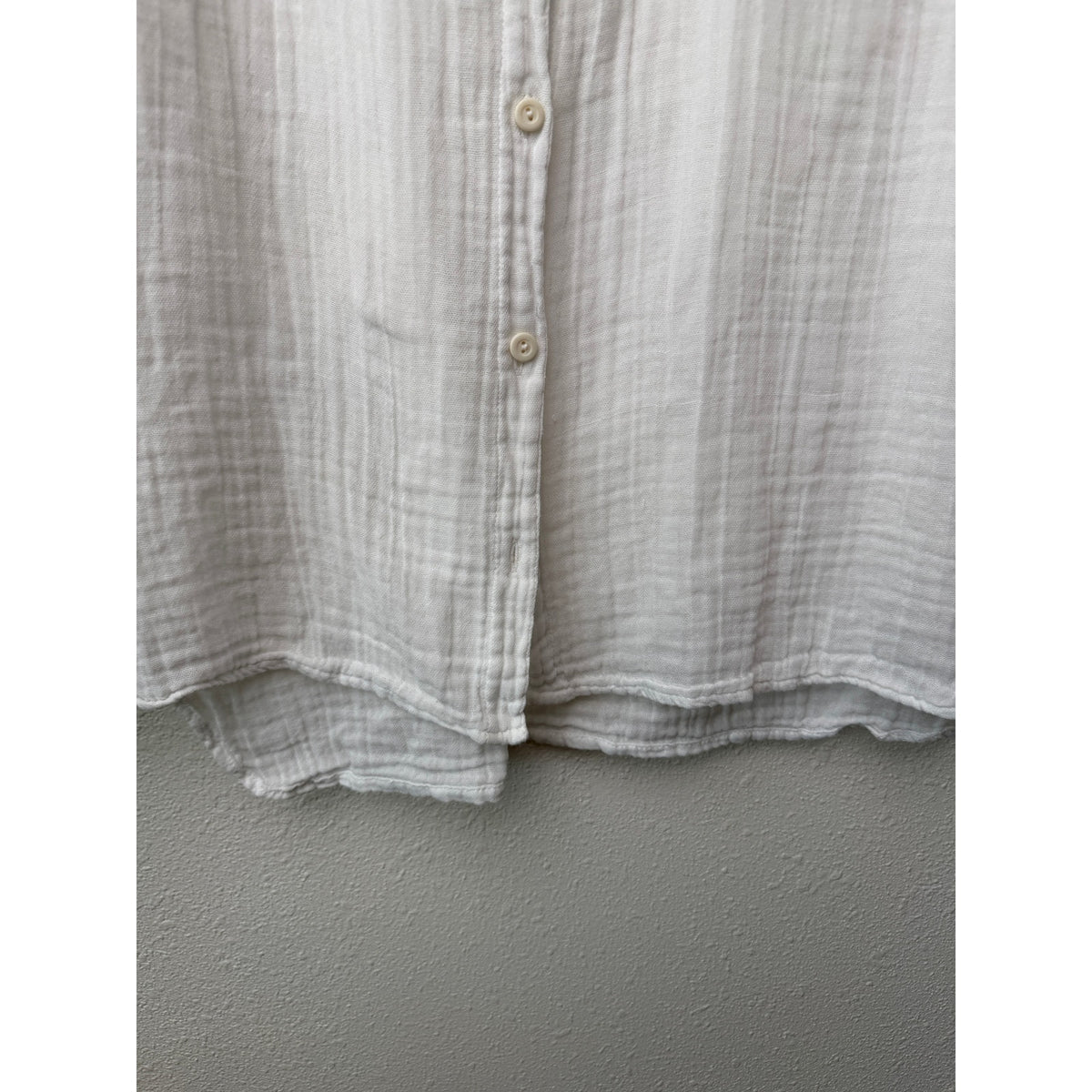 Michael Stars White Cotton Gauze Button Shirt Women M