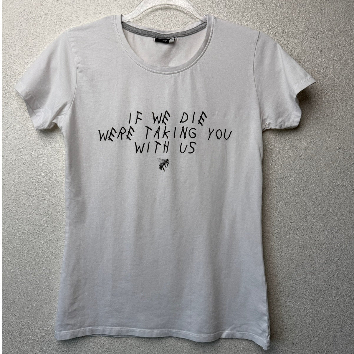 Premium Women White Bee Graphic Tee Women's S