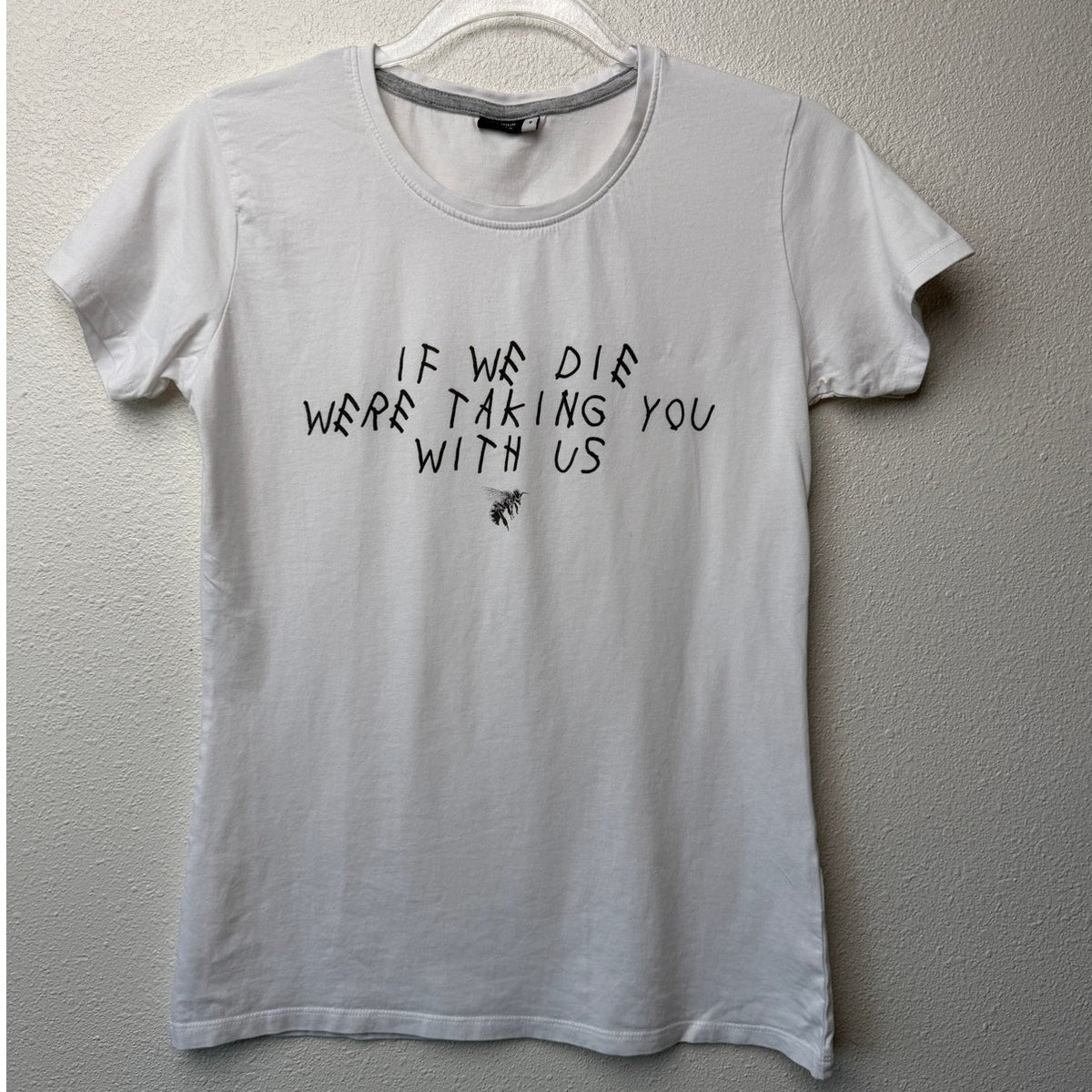 Premium Women White Bee Graphic Tee Women's S