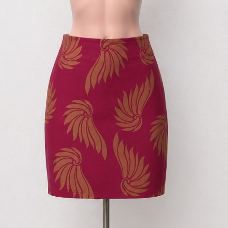 Dries Van Noten Fuchsia Peach Shell Silk Skirt US 12