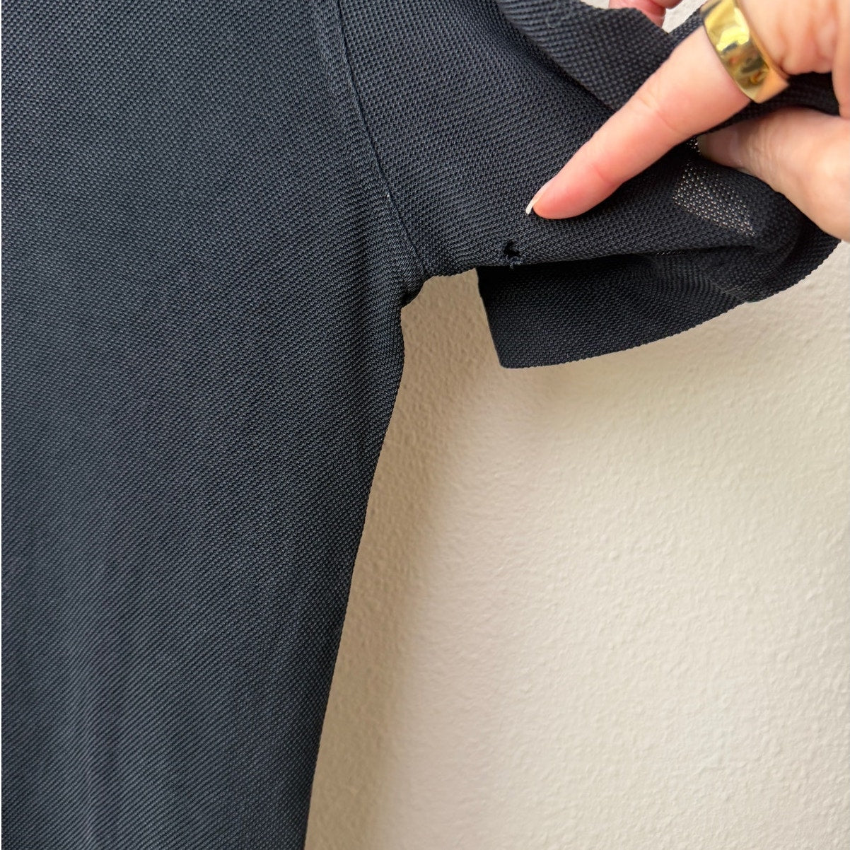 Zegna Washed Charcoal Black Silk Knit Crew Neck Shirt Men’s L