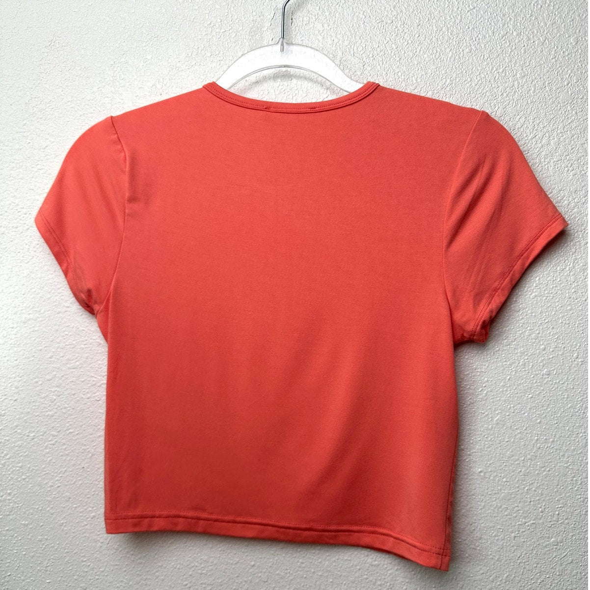 Good American Jersey Top Coral XS Ring Detail Tee