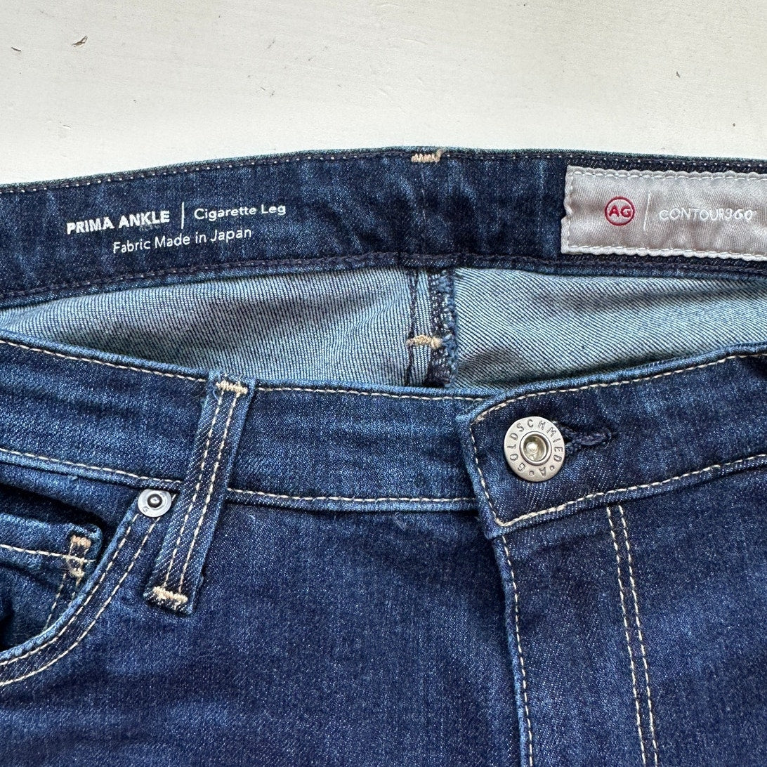 AG Dark Wash Prima Ankle Cigarette Leg Contour 360 Jean 31R
