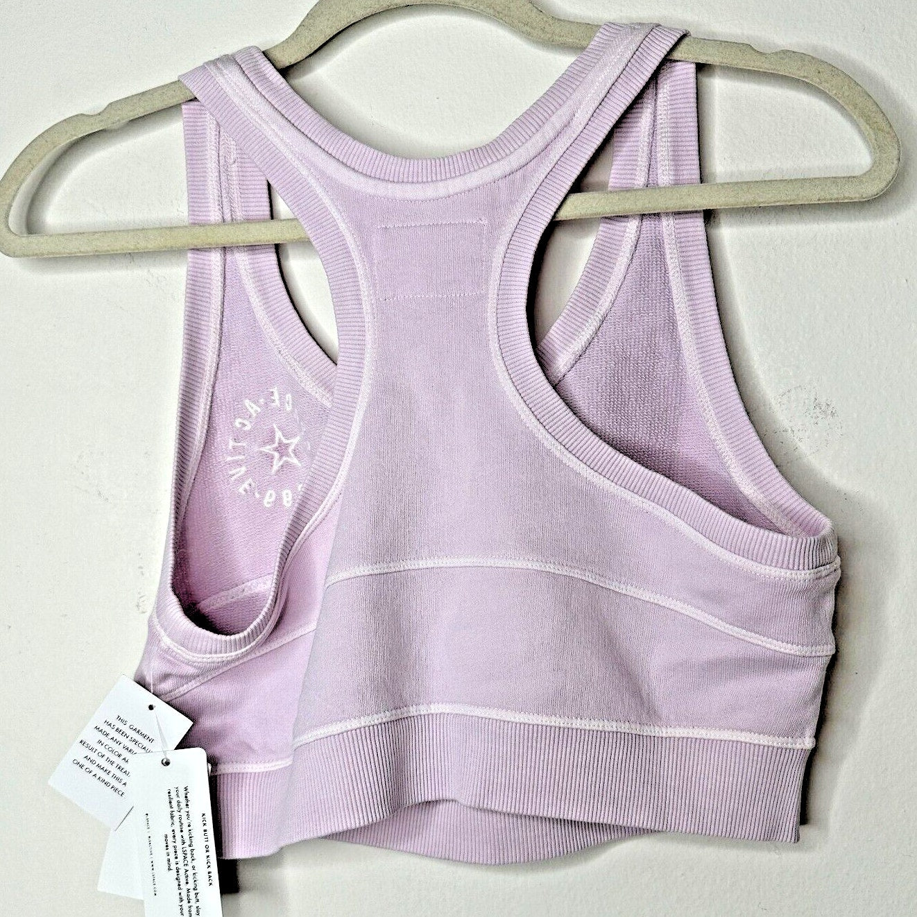 NWT L*Space Out Of Bounds Peony Lilac Crop Scoop Neck Racerback Sports Bra S