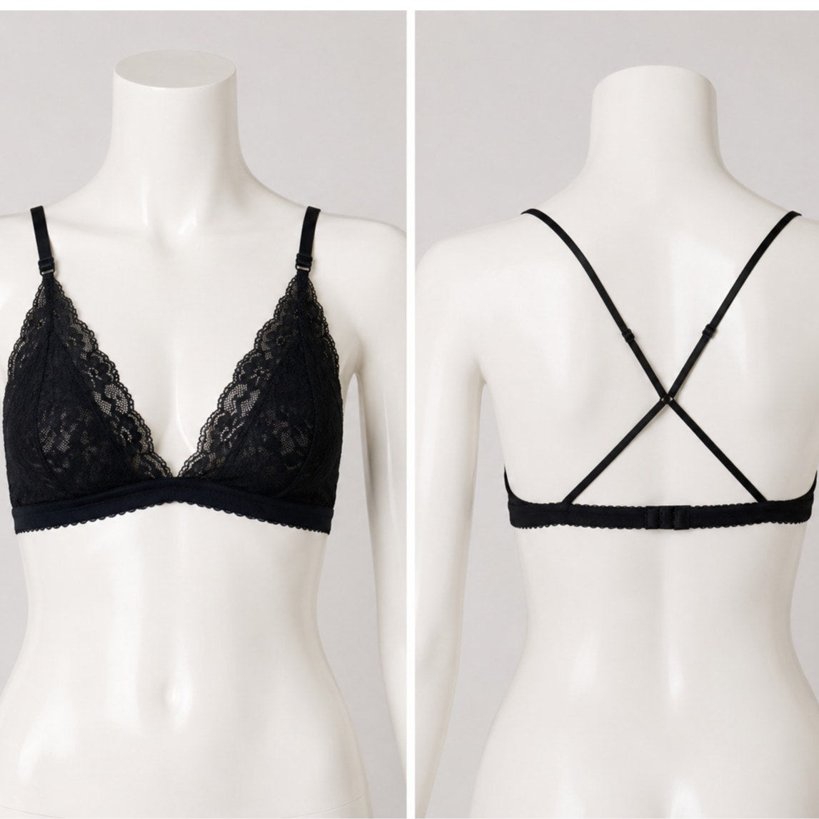 Aritzia Talula Monterey Bralette Sexy Black Convertible Design Soft Lace Medium