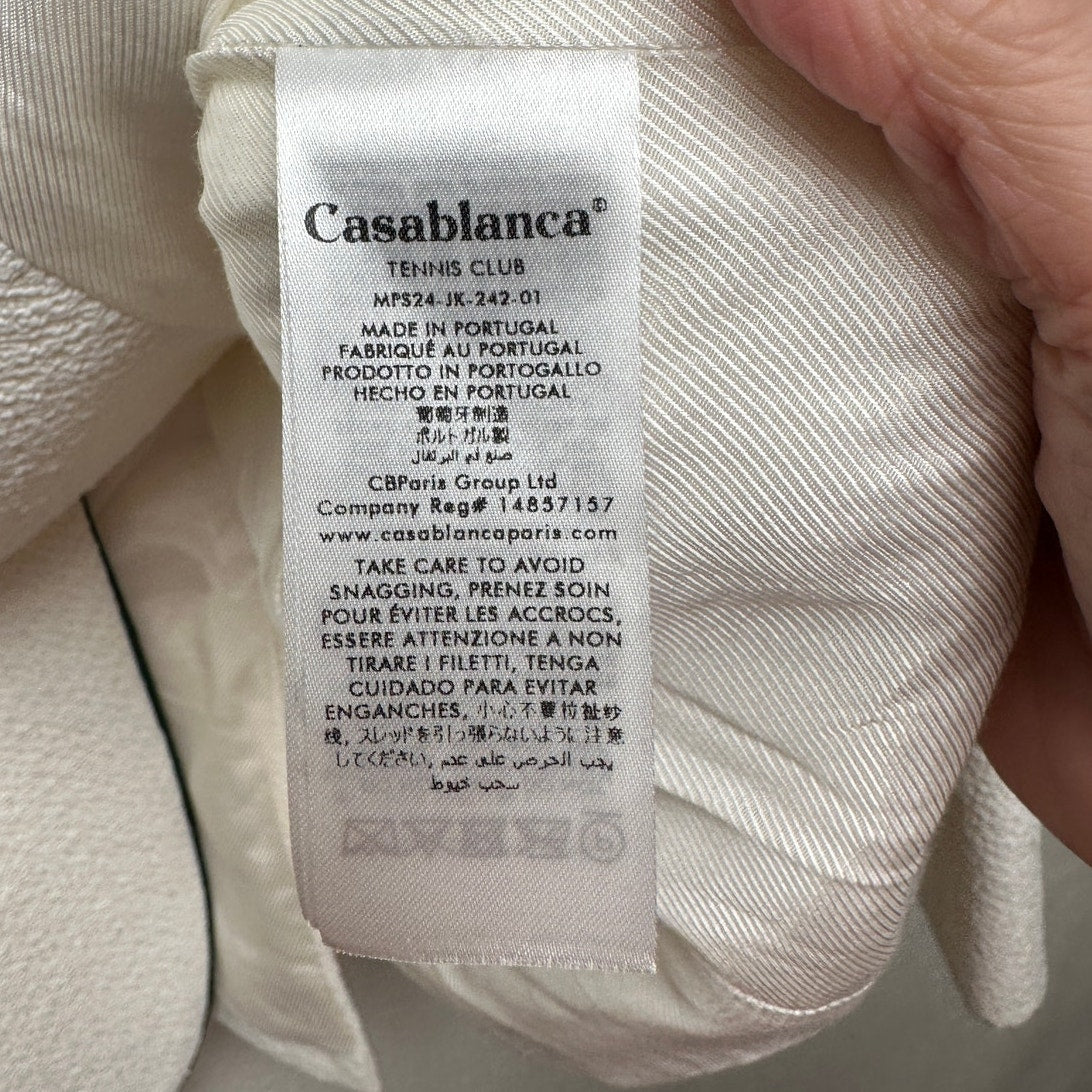 Casablanca Tennis Club Ivory Piped Blazer Men's US 38