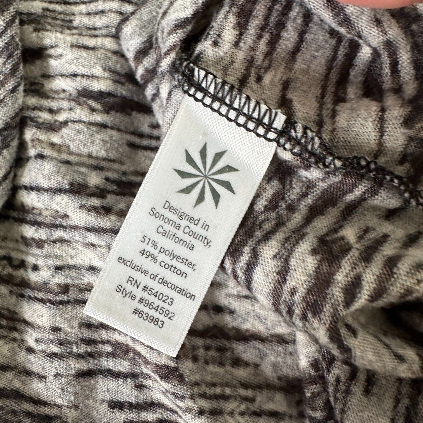 Athleta Well Loved Black and Gray Striped Burnout Deep Scoop Cap Sleeve Top Med