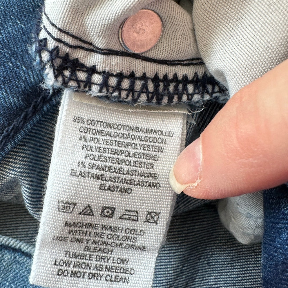 Free People Medium Wash Distressed Knee High Waist Skinny Jeans 29