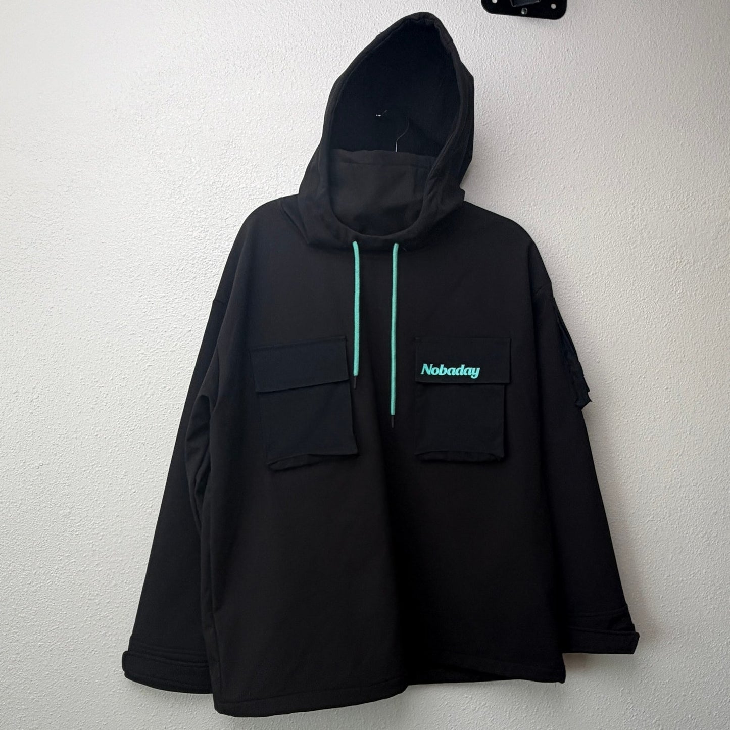Nobaday Pullover Snowboard Hoodie Jacket Mens M Black 10K Softshell