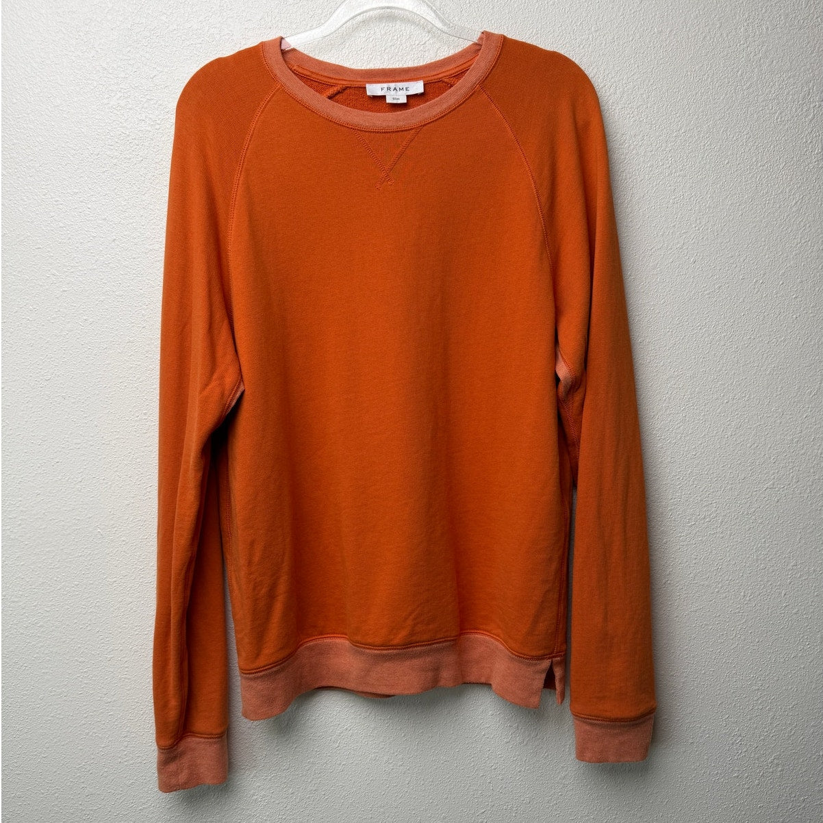 FRAME Burnt Orange Crewneck Sweatshirt Slim Raglan Pullover Women's M