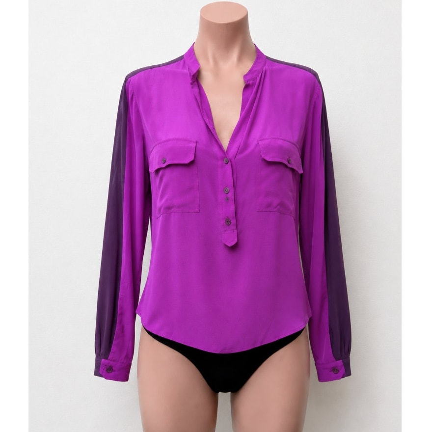 Stella McCartney Blouse Purple Women US10 100% Silk