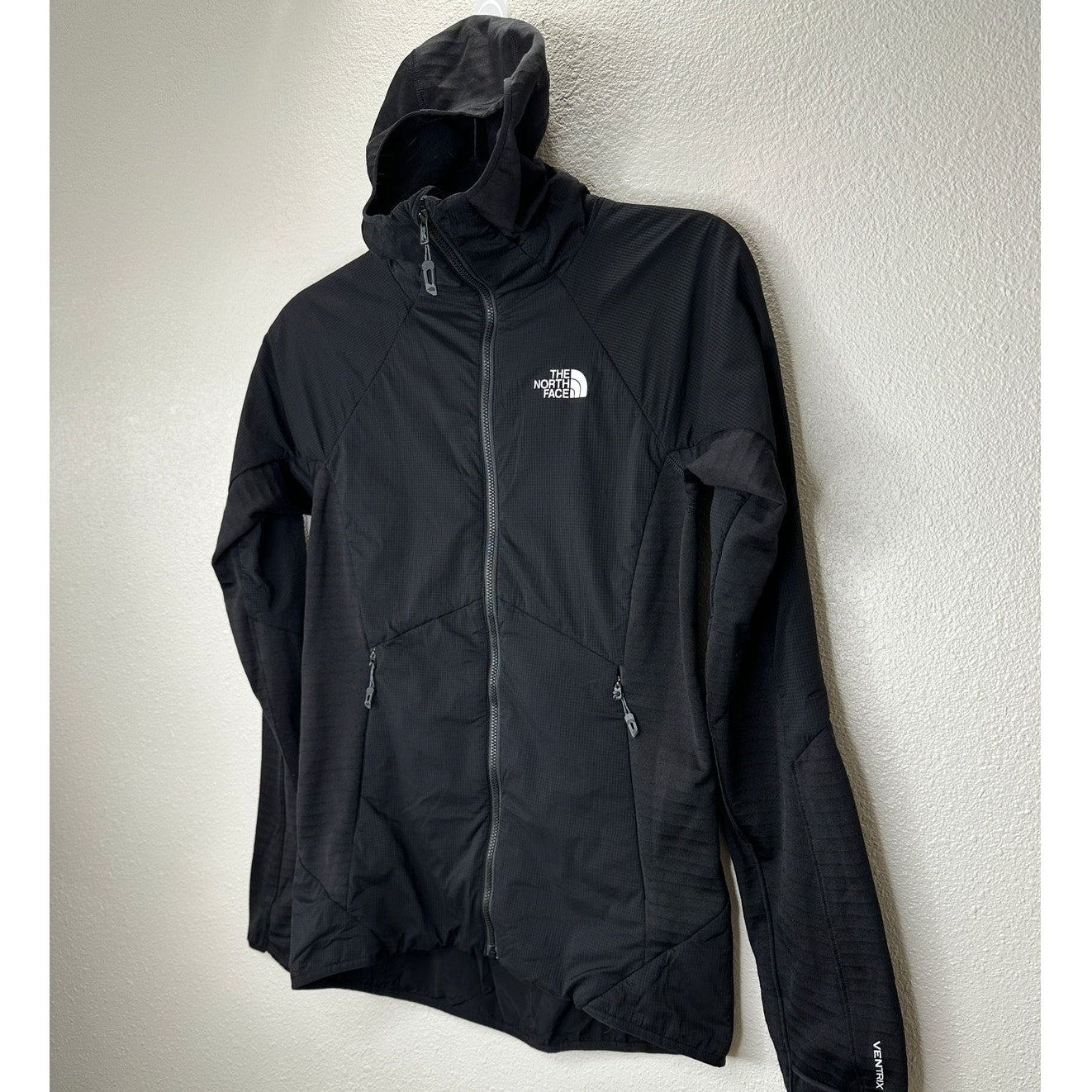 The North Face Black Long Sleeve Front Zip High Neck Hooded Jacket XS