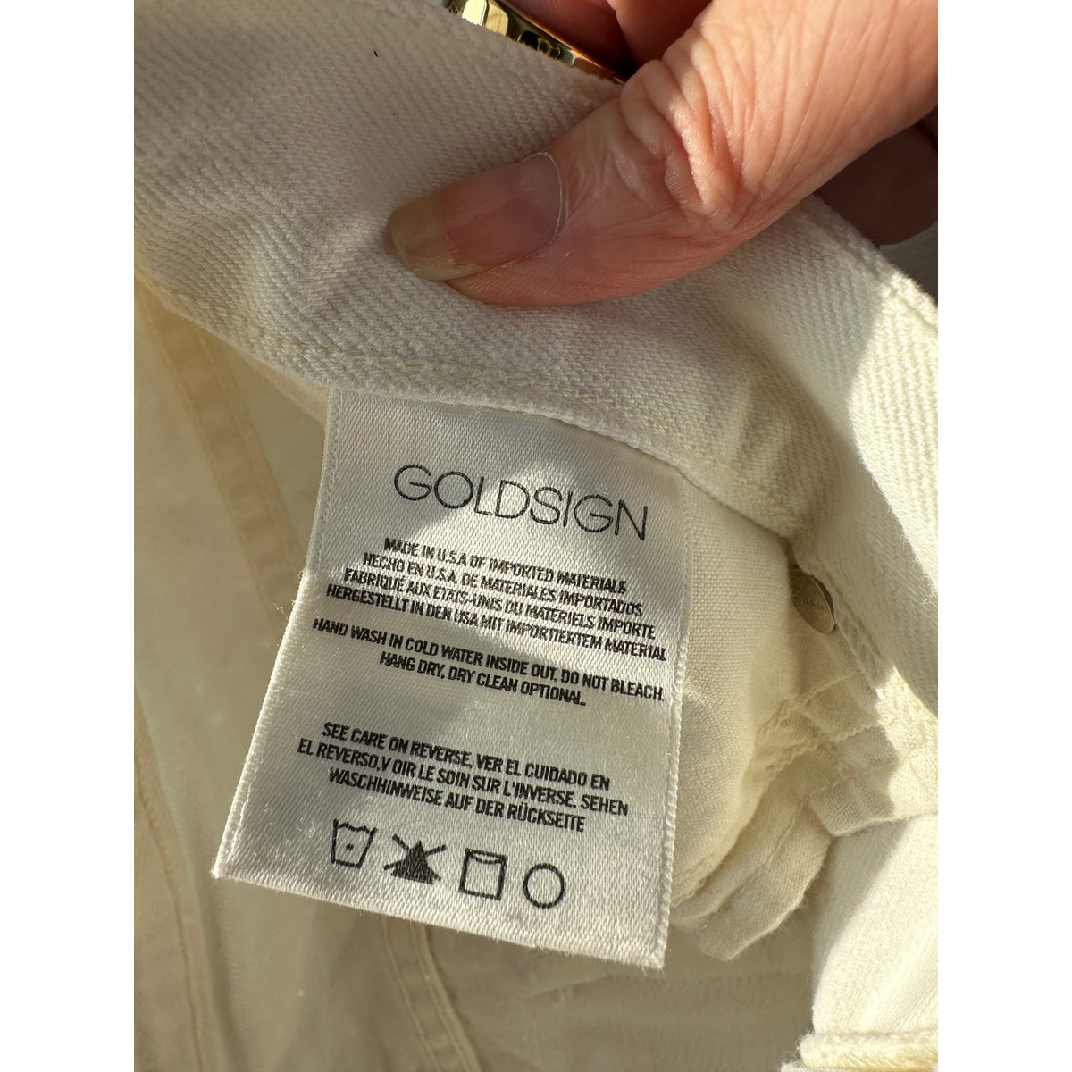 Goldsign Ivory Straight-Leg 100% Cotton Jeans Women’s 29 Button Fly