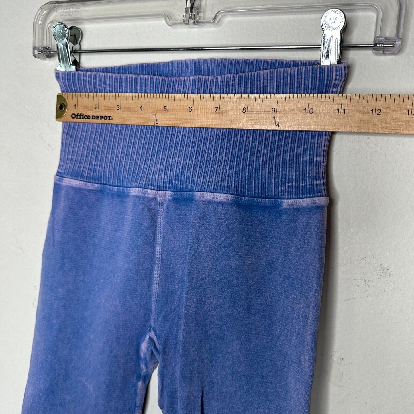 Free People Vintage Denim Blue Good Karma Leggings Wide Rib Waist Soft XS / S