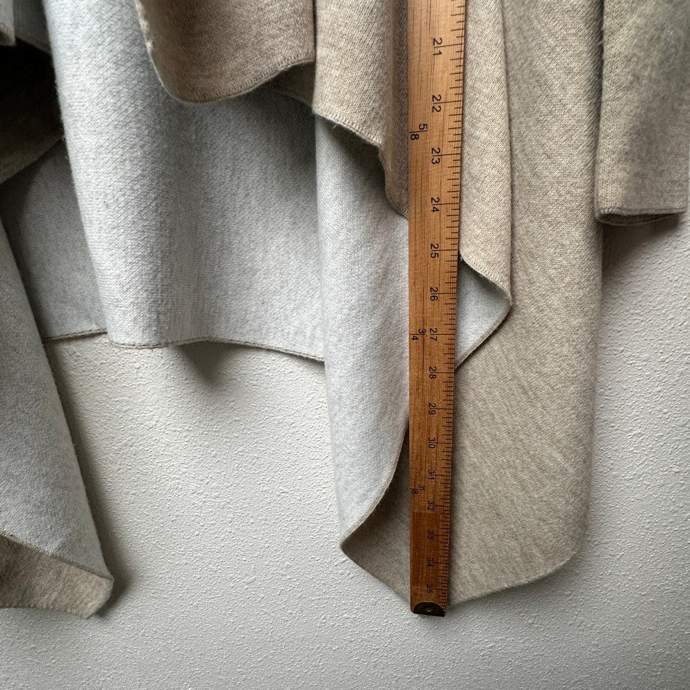 Zara Knit Two-Tone Waterfall Cardigan Sweater Tan/Cream Women M