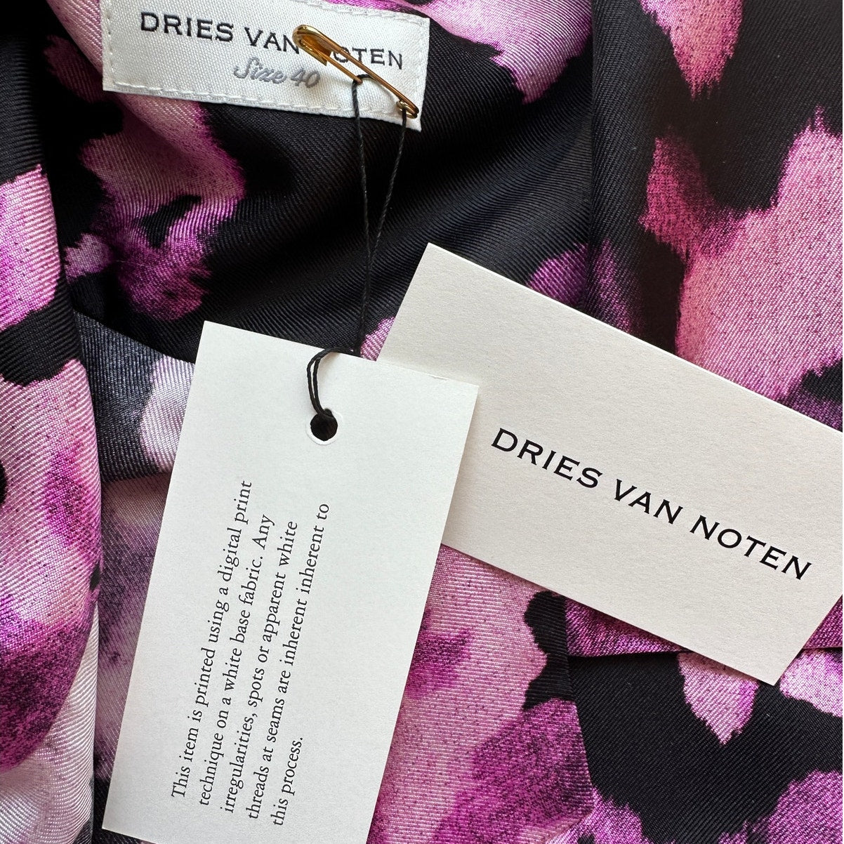 NWT Dries Van Noten Camp Shirt Floral Print Short Sleeve 100% Silk 40 / M
