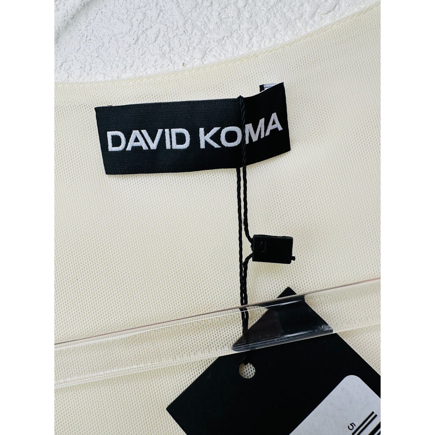 NWT David Koma Cream Crystal Claw Draped Mesh Dress US 6