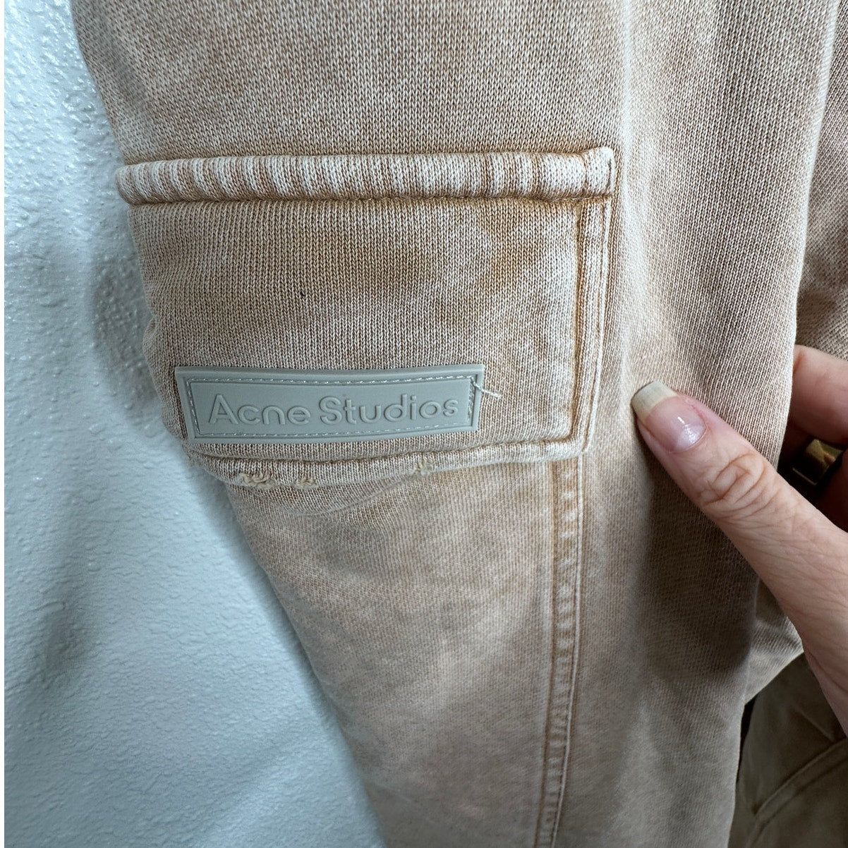 Acne Studios Mens Tan Wide Leg Cargo Sweat Pants M