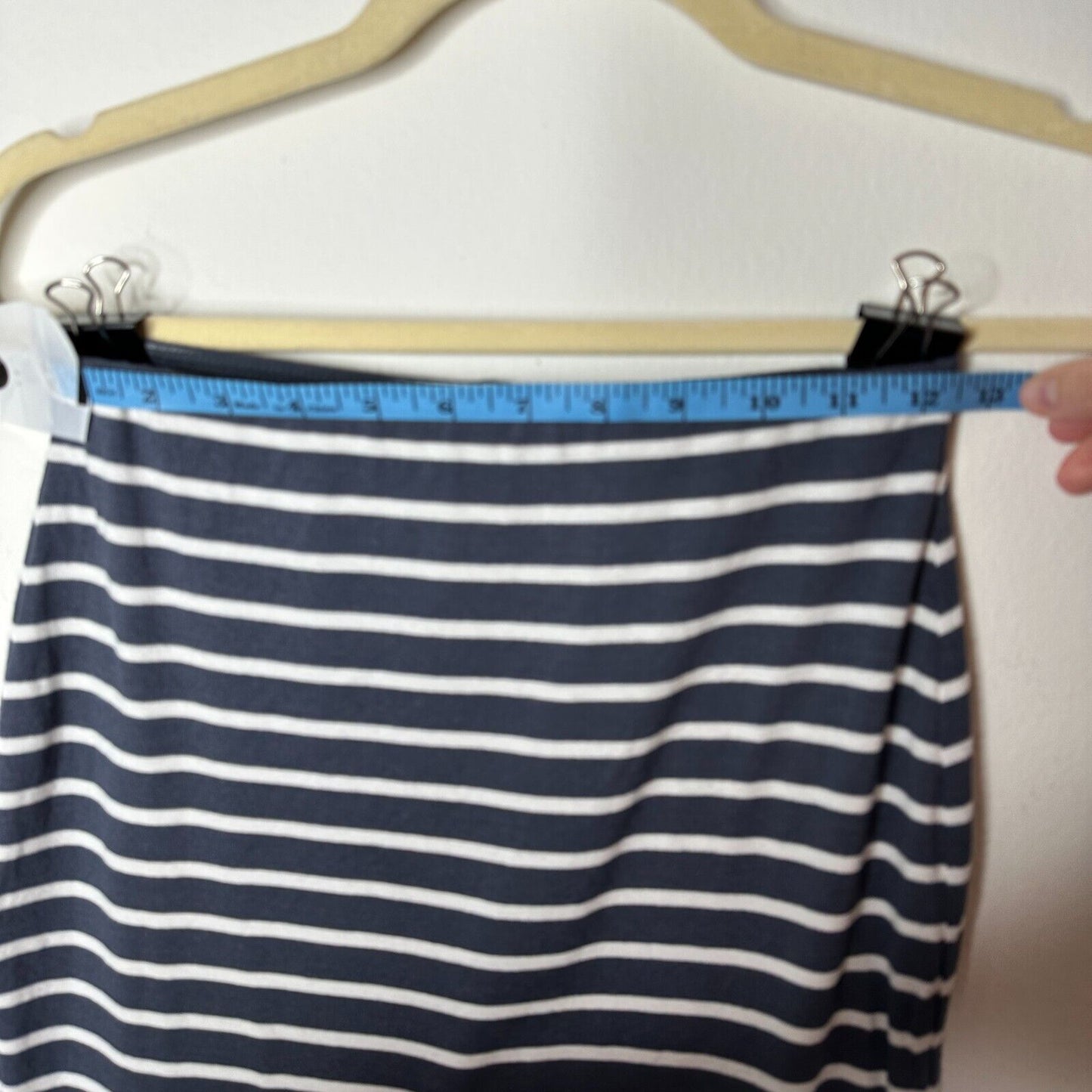 Bailey 44 Gray & White Stripe Bianca Knit Jersey High Waist Below Knee Skirt XS