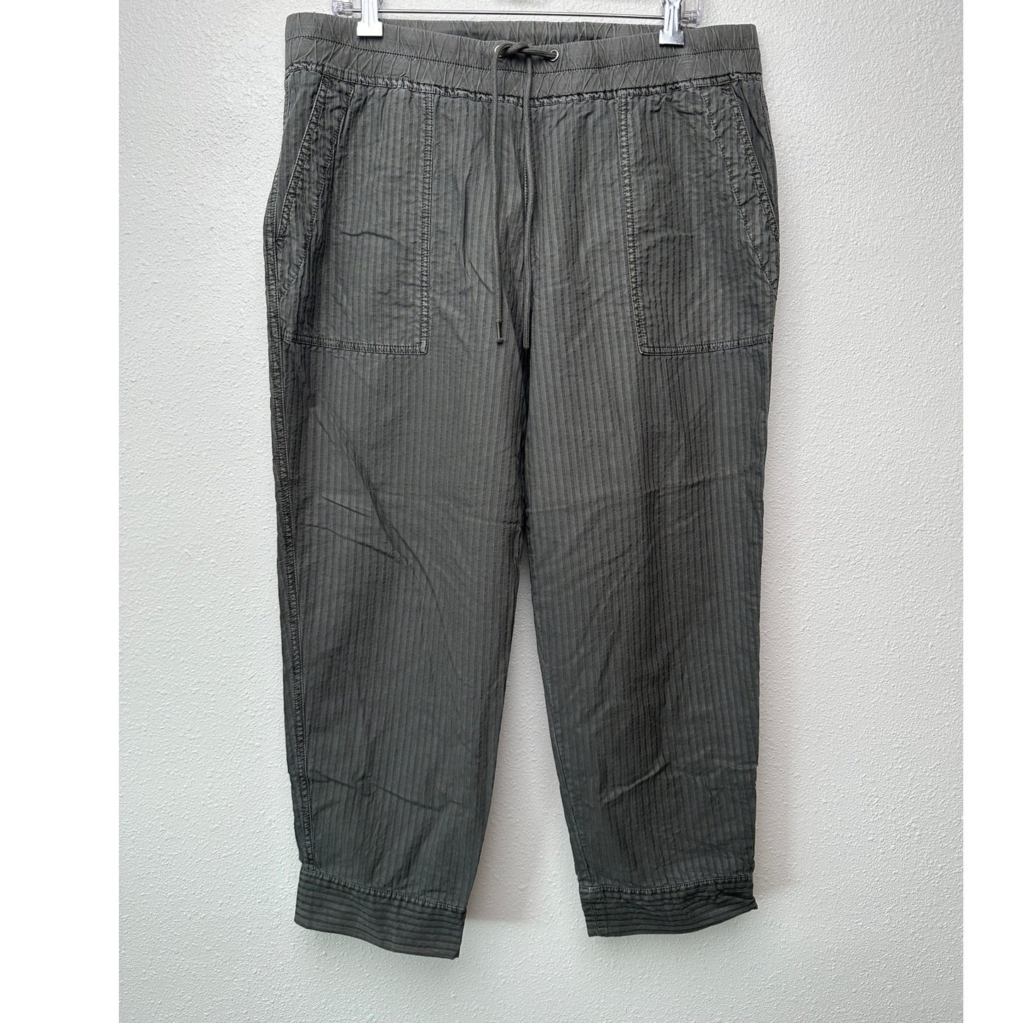 NWT James Perse Women’s Striped Utility Jogger Pants Green Sz 4