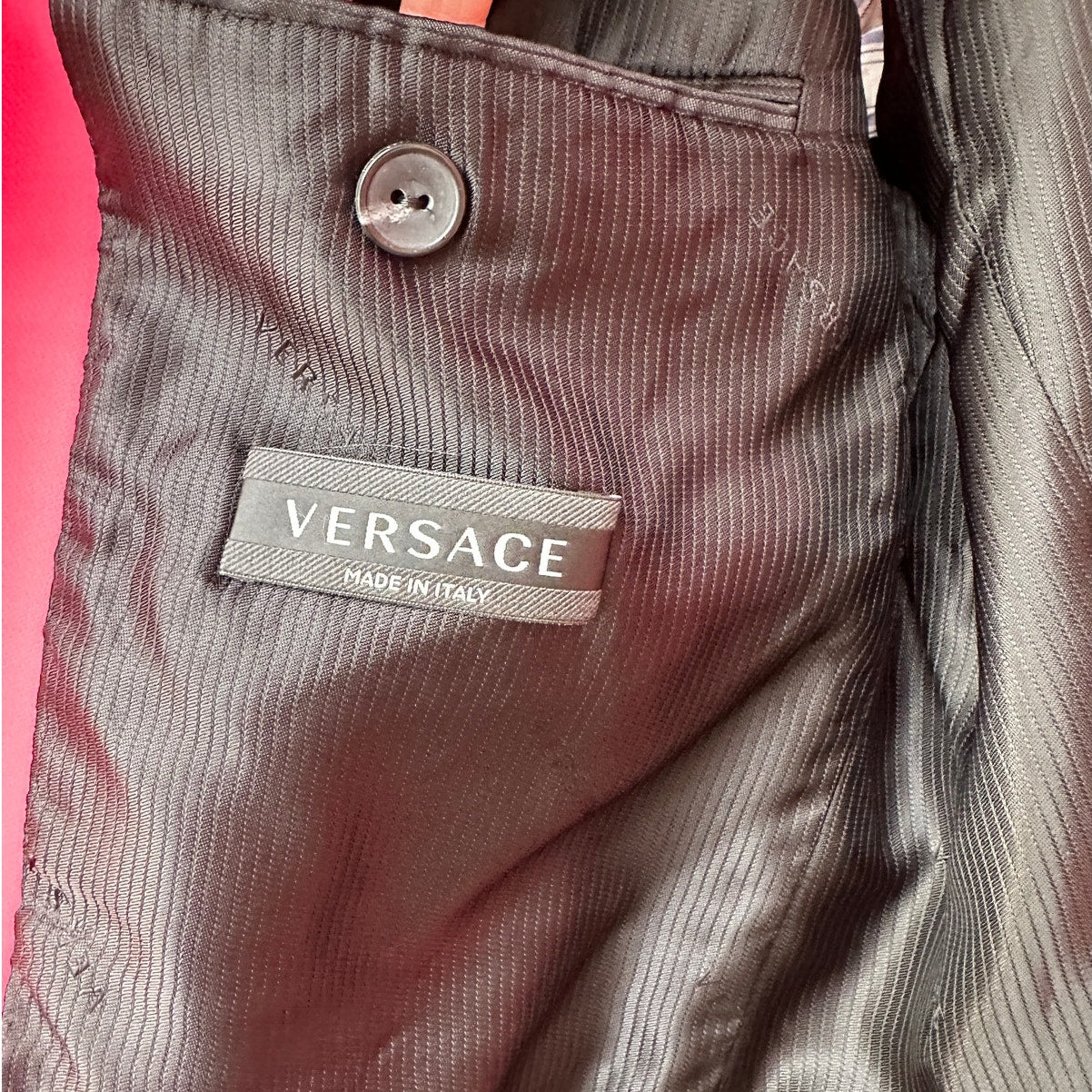 Versace Men’s Hot Pink Blazer Jacket Size IT 50 Two-Button Tailor Made