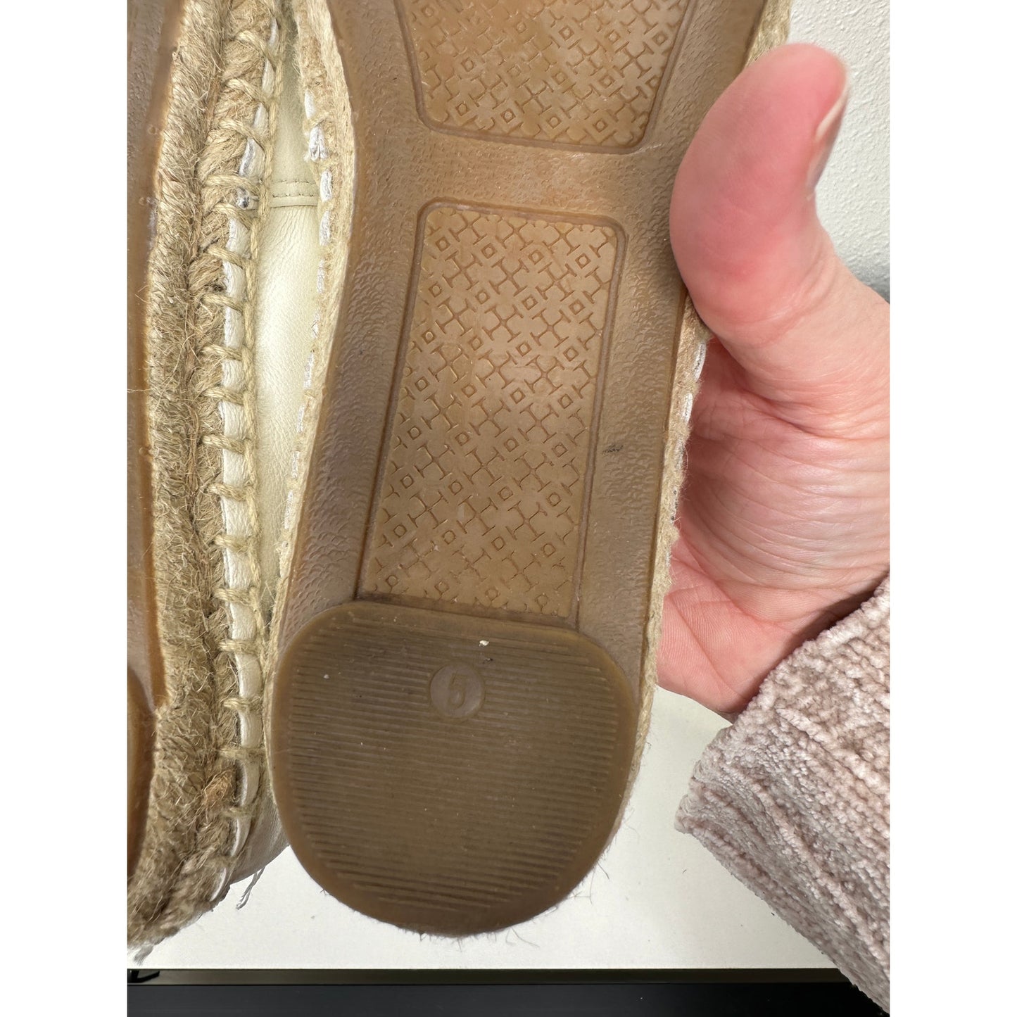 Tory Burch Black & White Colorblock Round Toe Espadrille 5