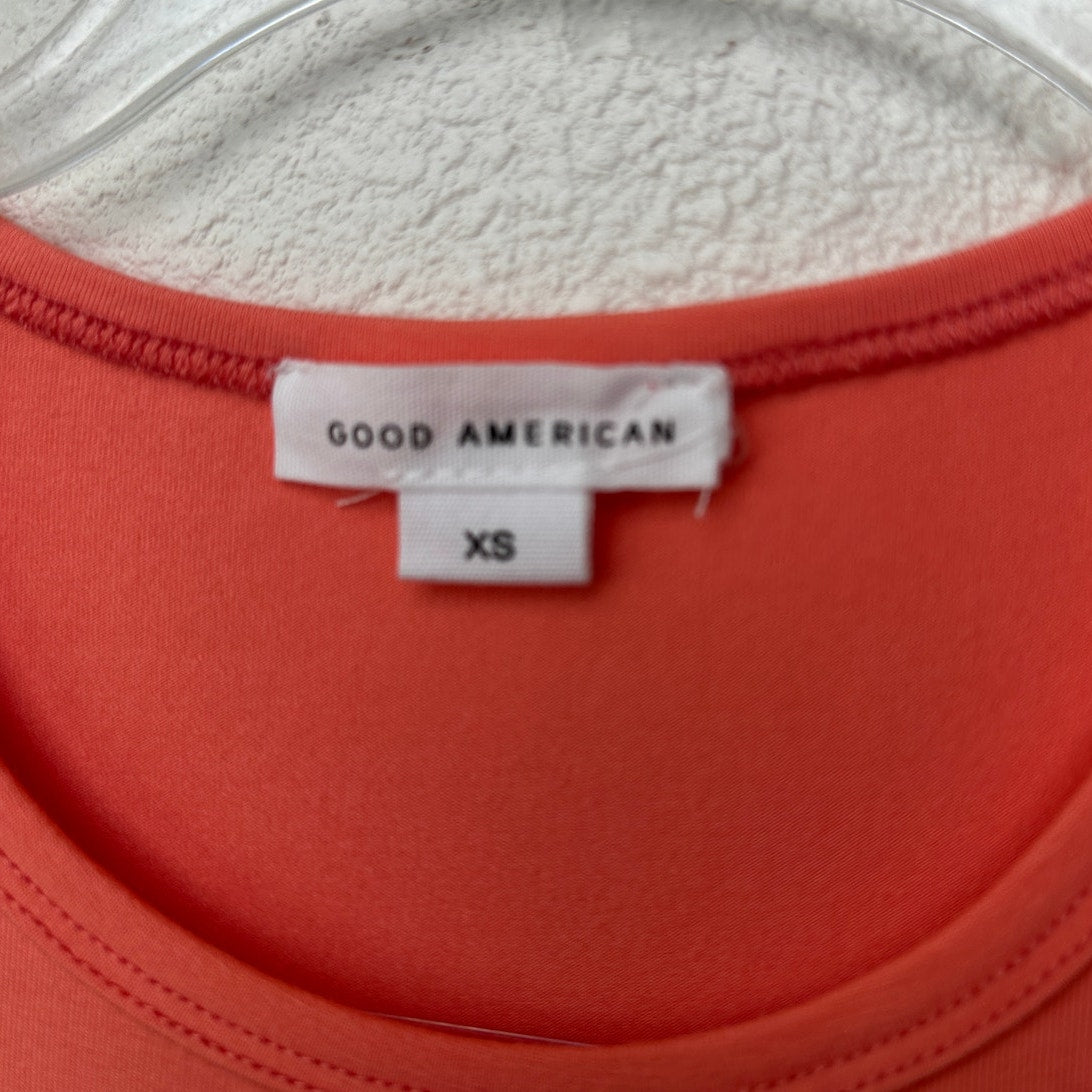 Good American Jersey Top Coral XS Ring Detail Tee