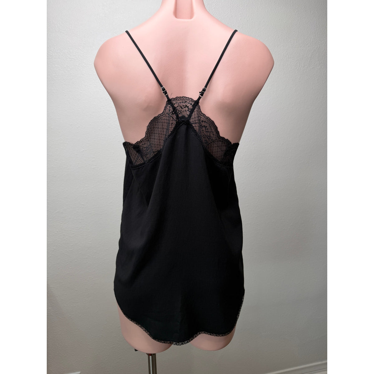 Lovestitch Black Lace Trim Cami Top Women M