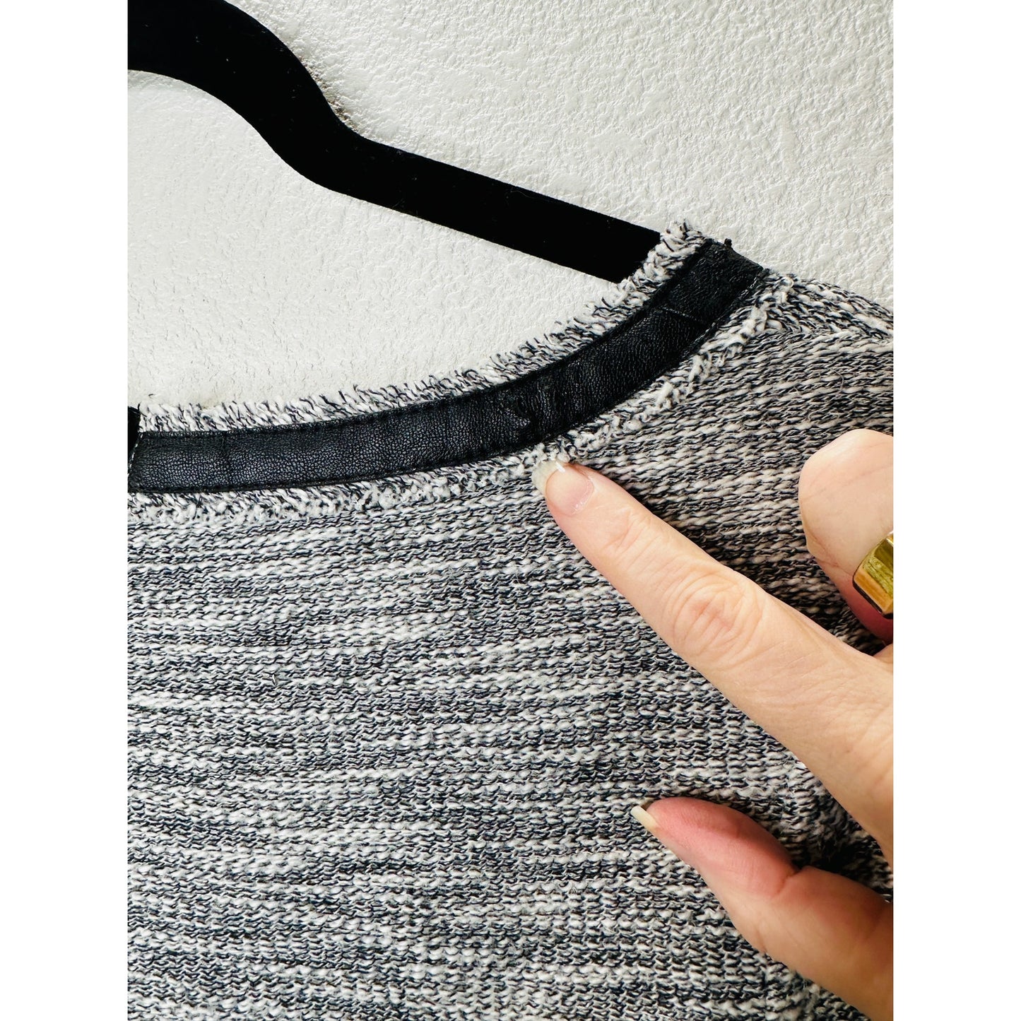 Anthropologie Postage Stamp Beverly Crochet Leather Trim Tunic Dress M