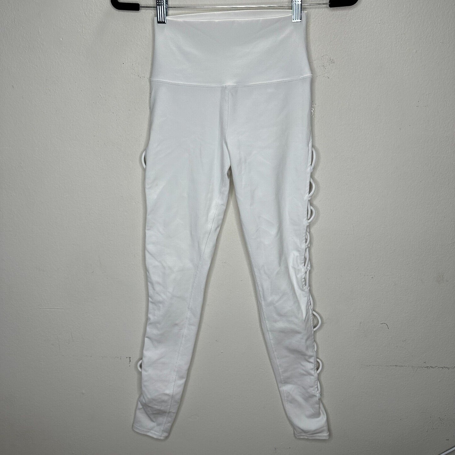 Alo White Interlace Legging High Waisted Lace-Up Detail on Sides Yoga Pant XS