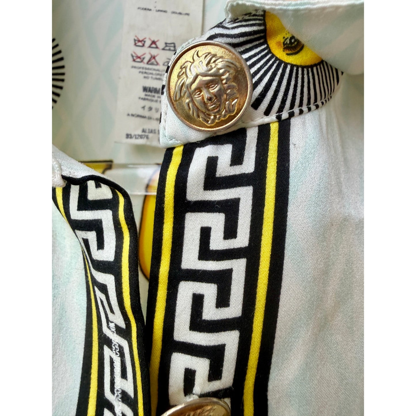 Gianni Versace Men's L White Celestial Silk Shirt