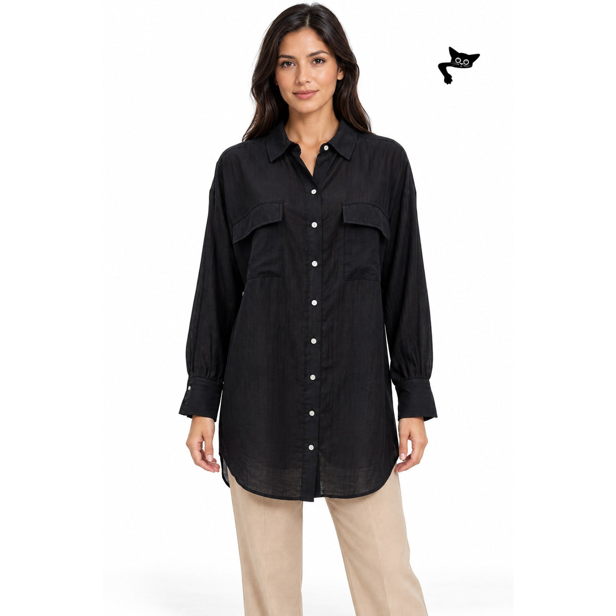 NWT House of Harlow 1960 Black Utility Shirt Women S