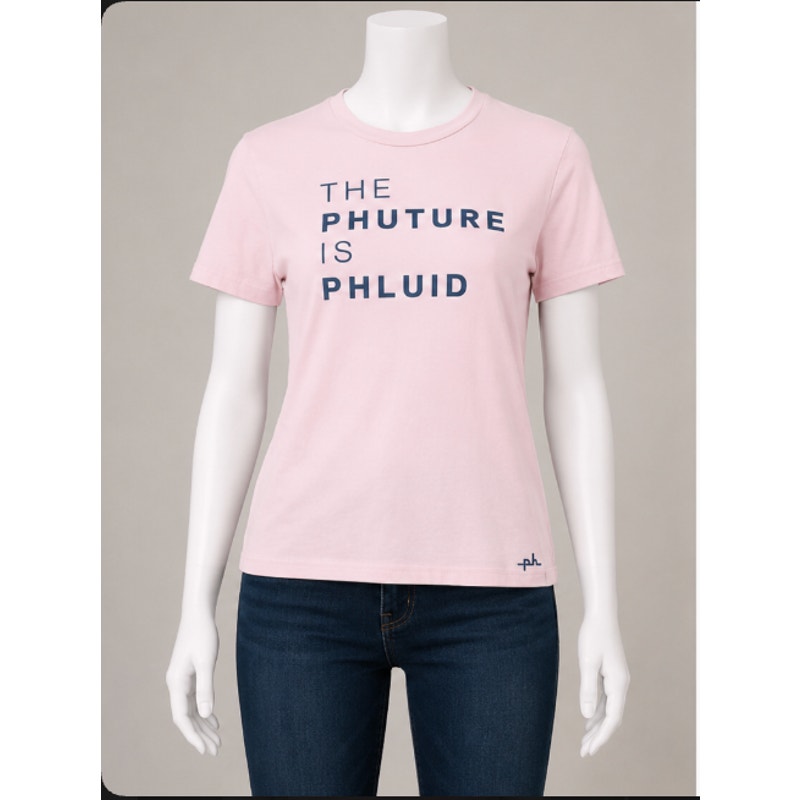 PHLUID PROJECT Pale Pink Crew Neck Graphic Tee Shirt Top Large LGBT LGBTQIA 3