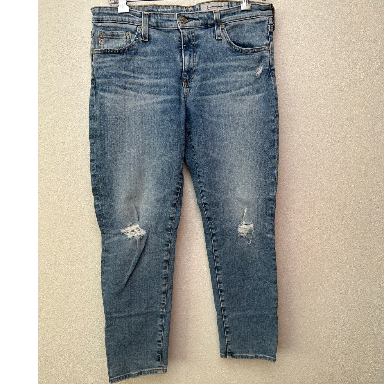 Adriano Goldschmied The Prima Crop Jeans Light Blue Women’s 31 Distressed