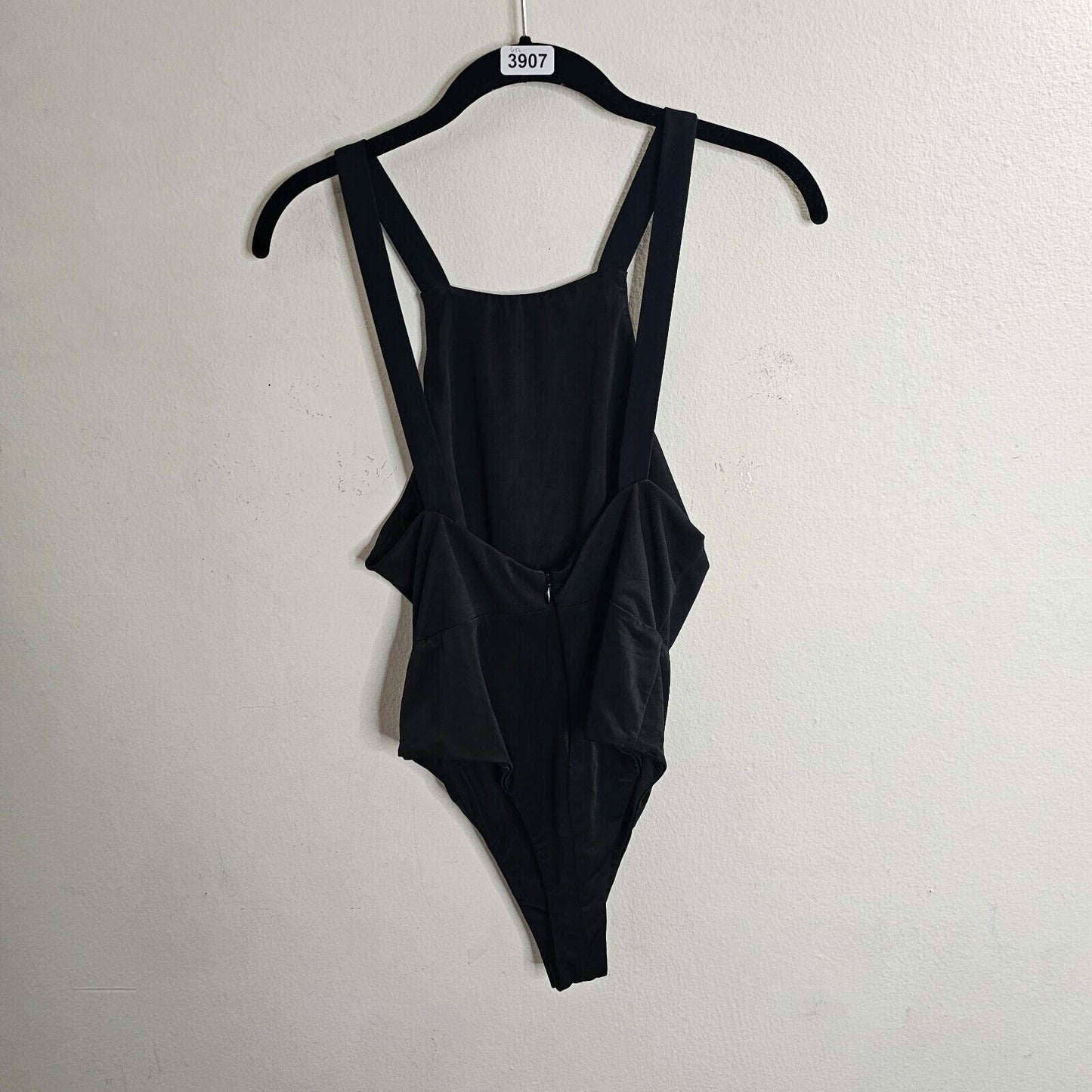 CQ by CQ Sexy Black Square Neck Low Back Zip Bodysuit Medium