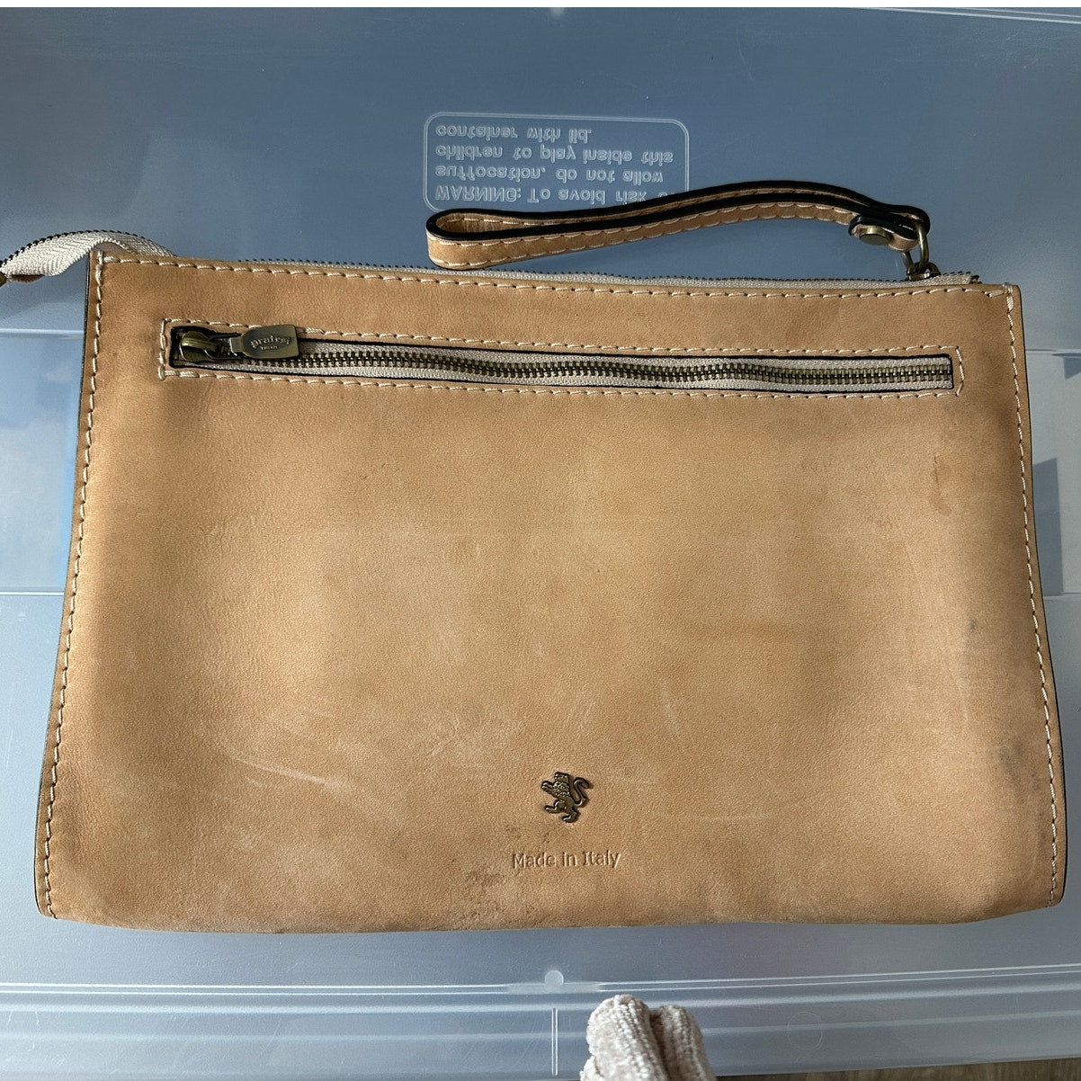 Pratesi Firenze Raggioli 455 Bruce Leather Wristlet Clutch