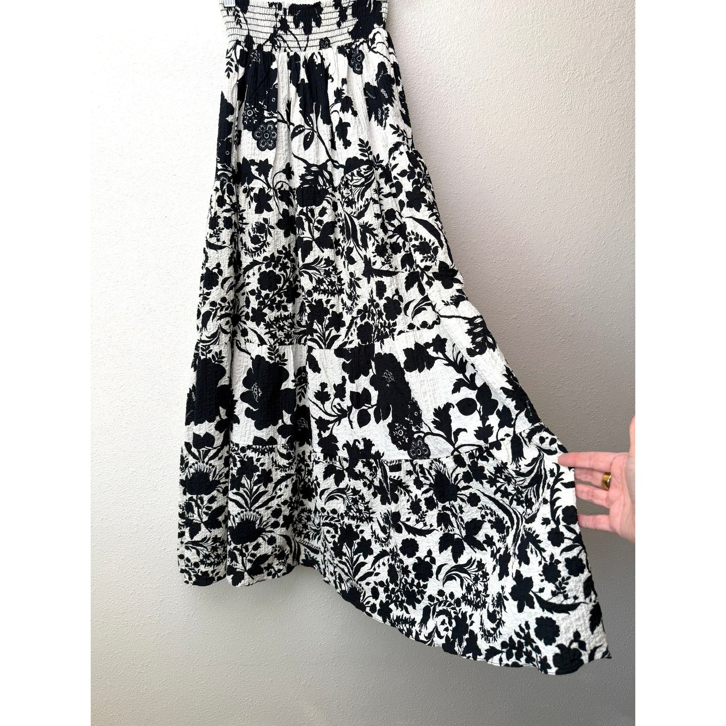 NWT Misa Los Angeles Womens Black White Floral Set XS