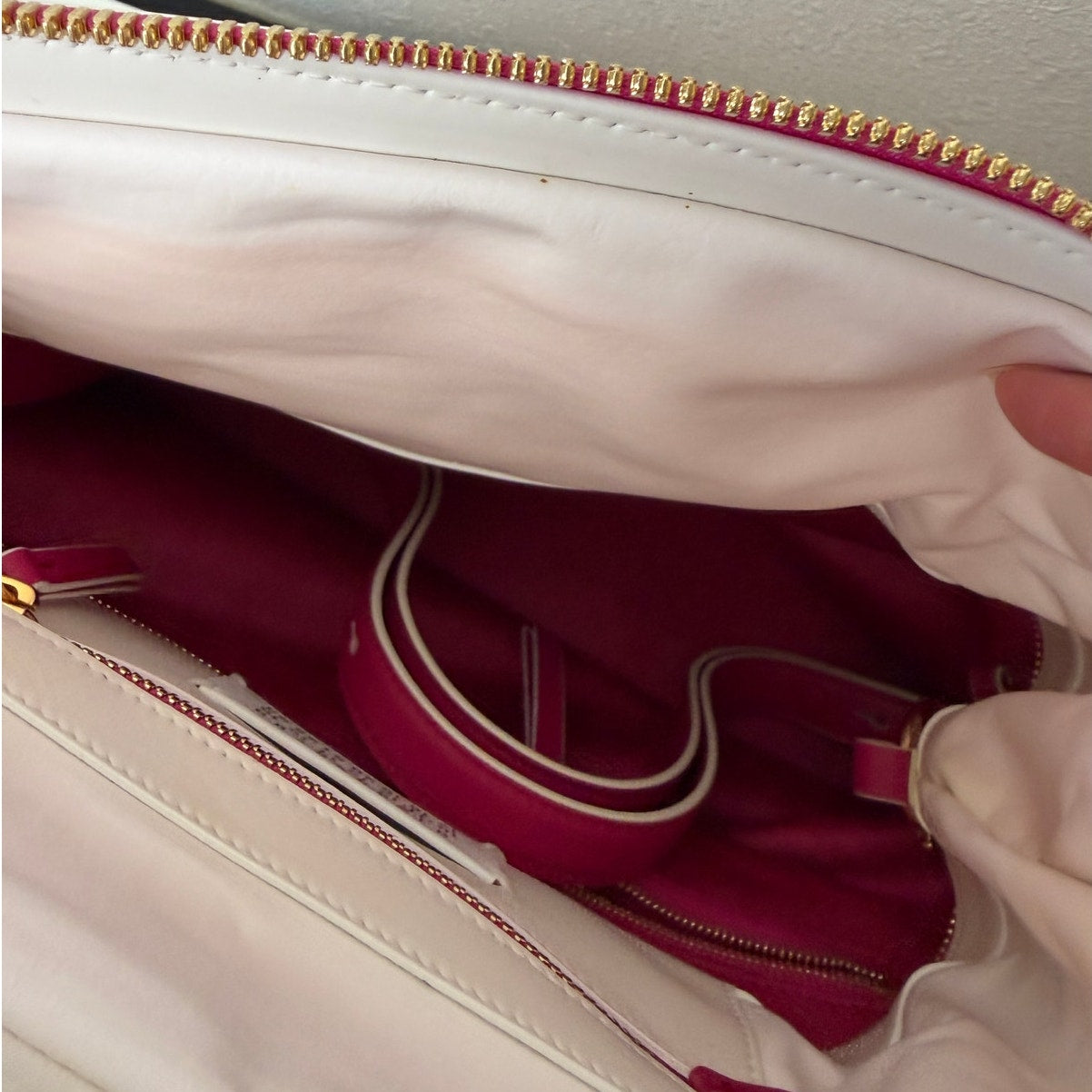 NWT Maison Margiela 5AC Large Bi-Color White Pink UVA Leather Bag