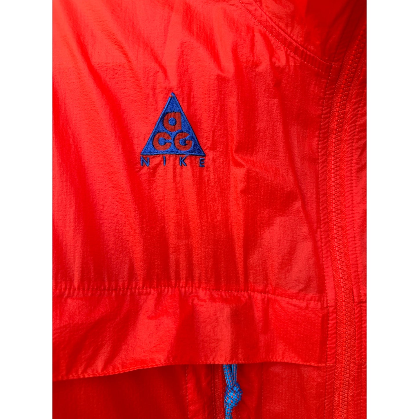 Nike ACG Habanero Red Hooded Windbreaker Jacket Women’s S Zip-Up