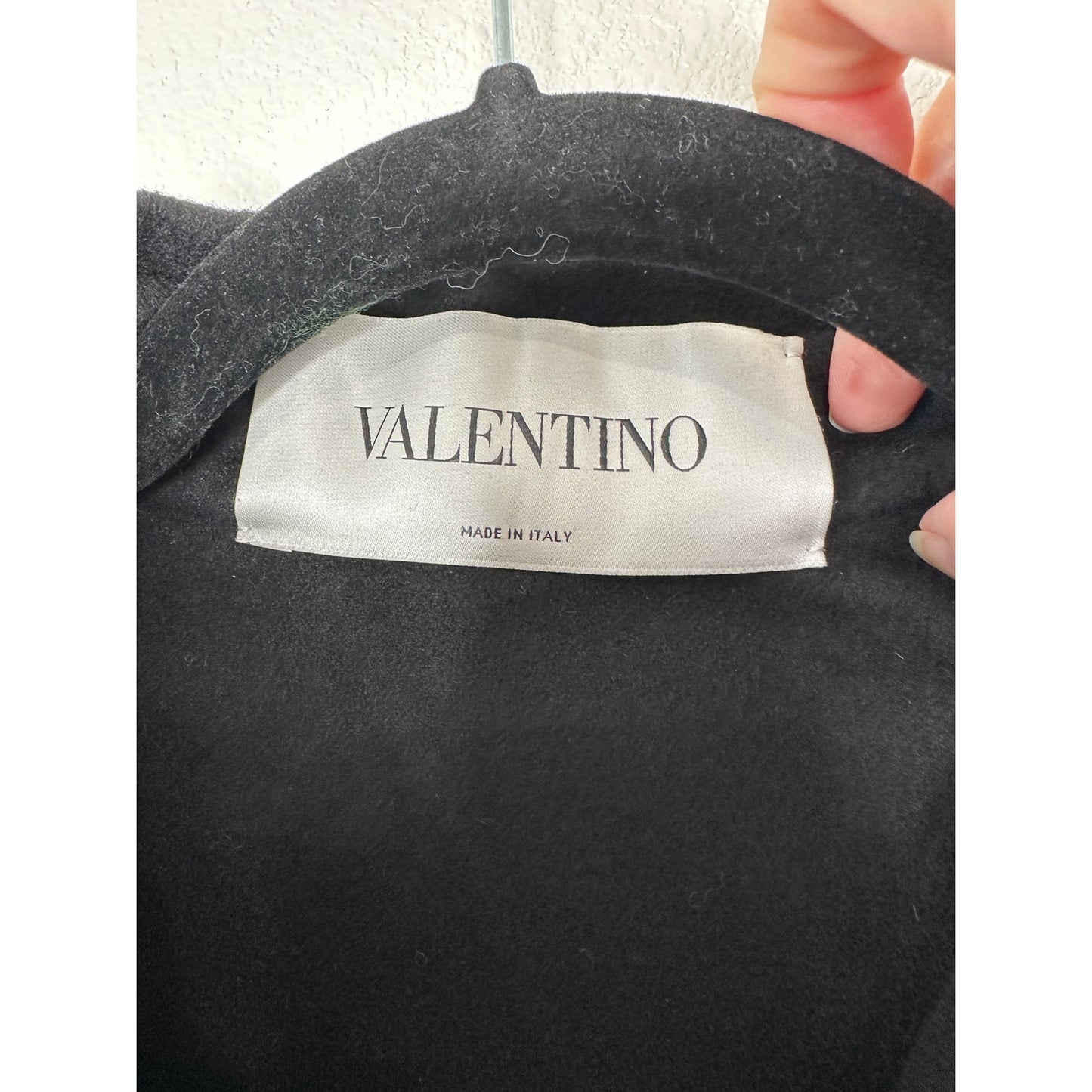 Valentino Garavani Black Wool-Cashmere Floral Applique Jacket