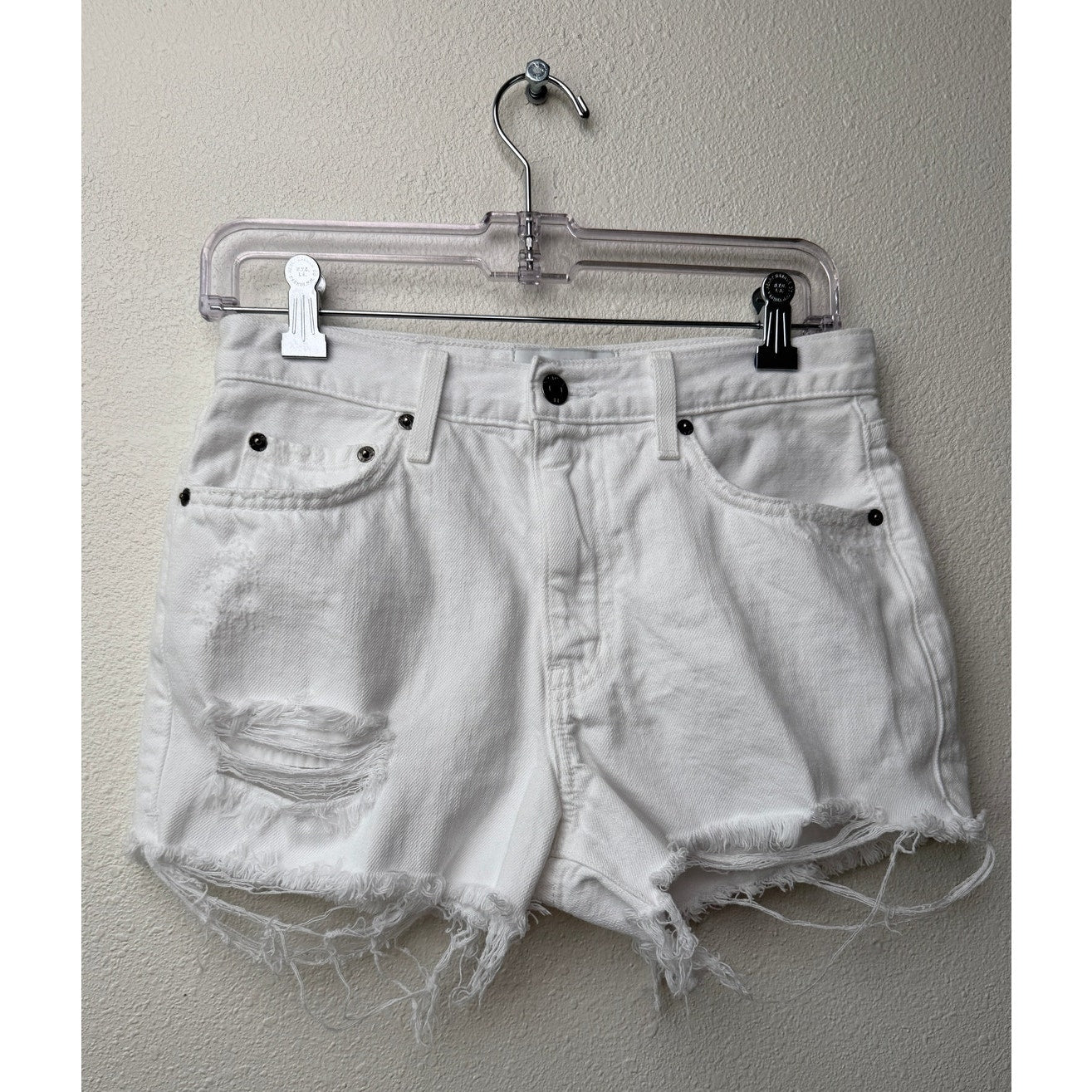 Pistola White Denim Shorts Womens US 27 Cutoff