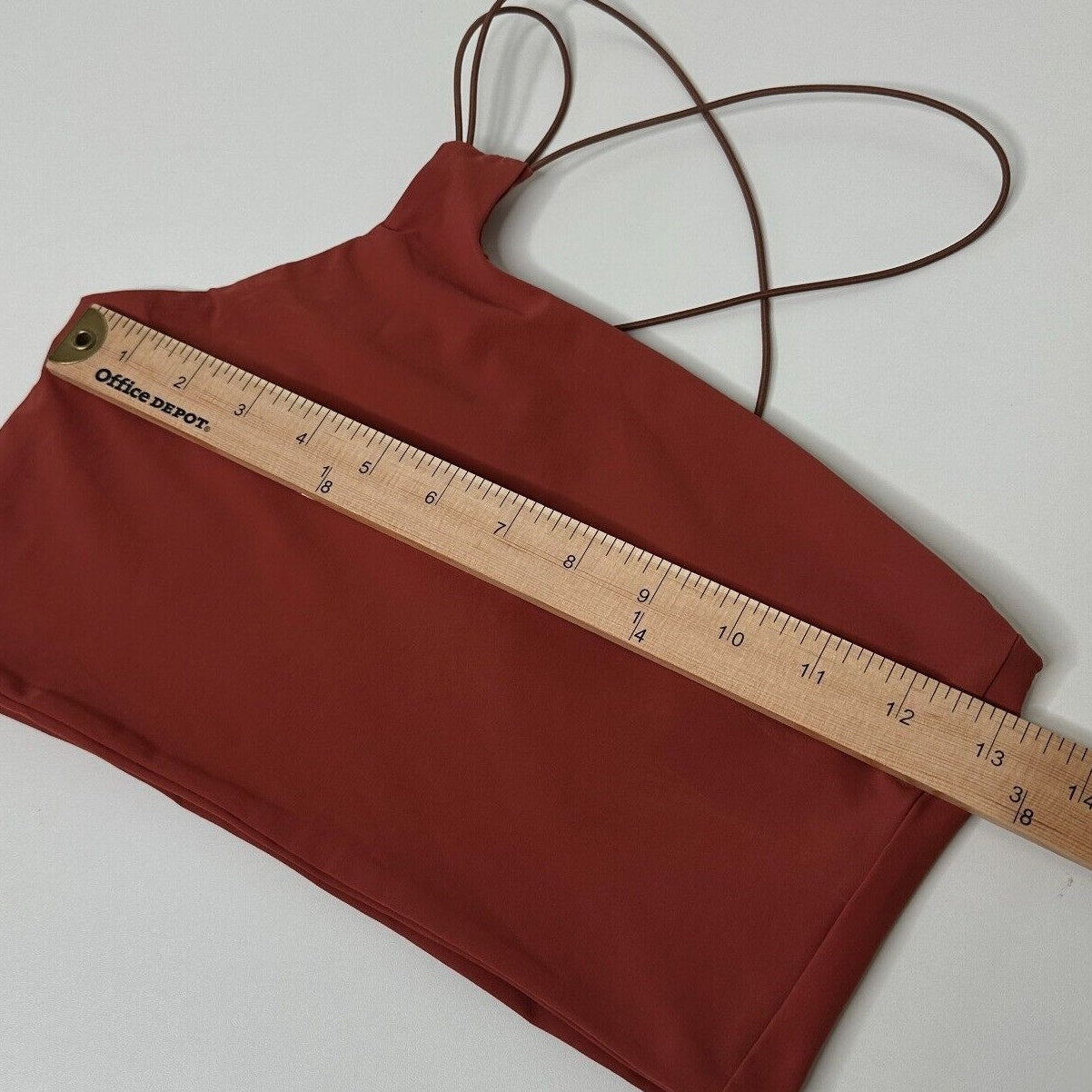 Alix NYC Rust Avon Asymmetrical Neckline One-Shoulder Spaghetti Strap Crop S