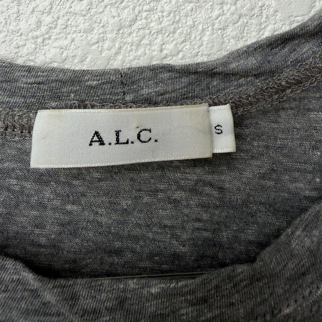 A.L.C. T Shirt Gray Puff Sleeve Women US S Crewneck Cotton