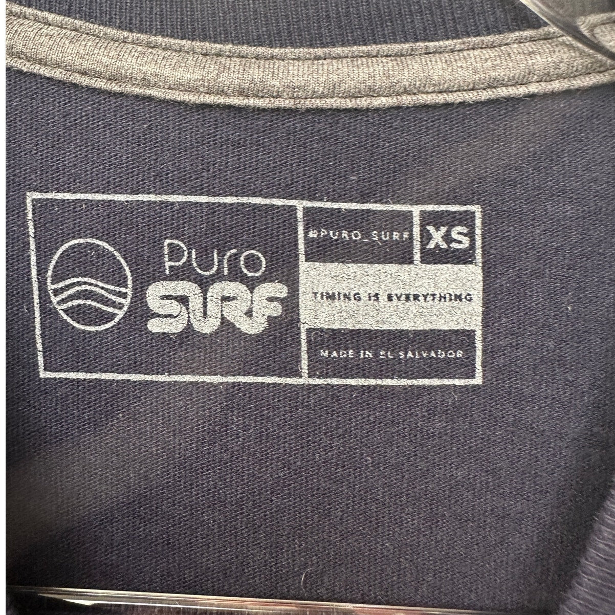 Puro Surf T Shirt Navy Blue XS Unisex Crew Neck