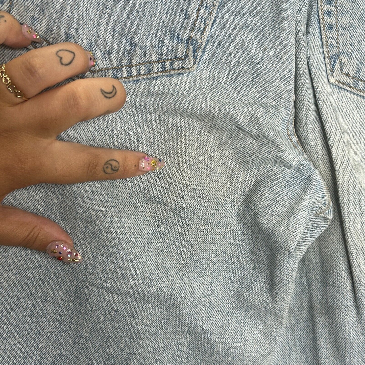Calvin Klein Light Wash Distressed Cuffed High-Rise Jeans 4