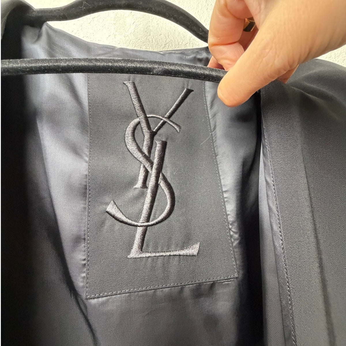 NWT Yves Saint Laurent Black Virgin Wool Hooded Long Coat Unisex Size 40