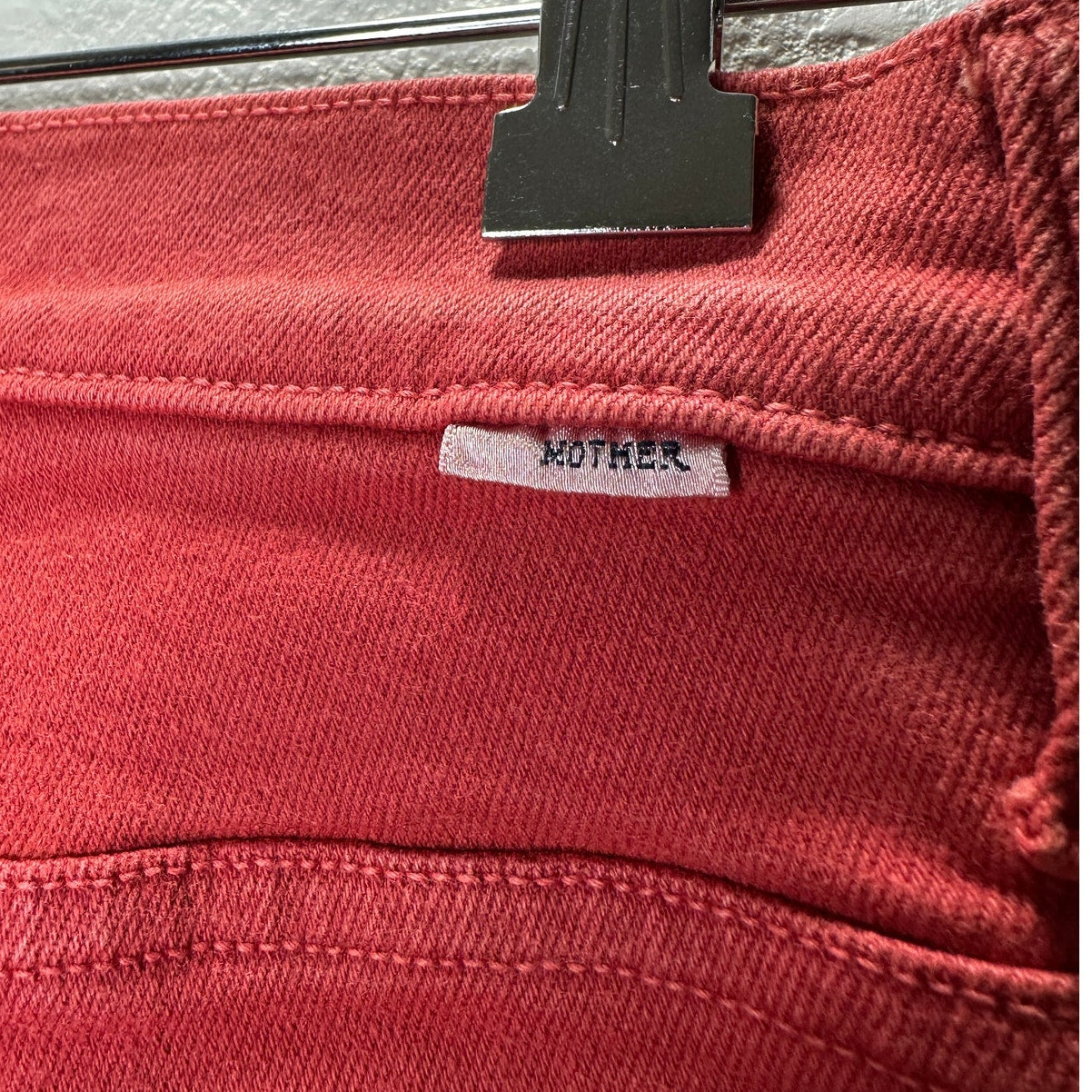 Mother Hotrod Red Insider Crop Step Fray Second Chance Jeans 26