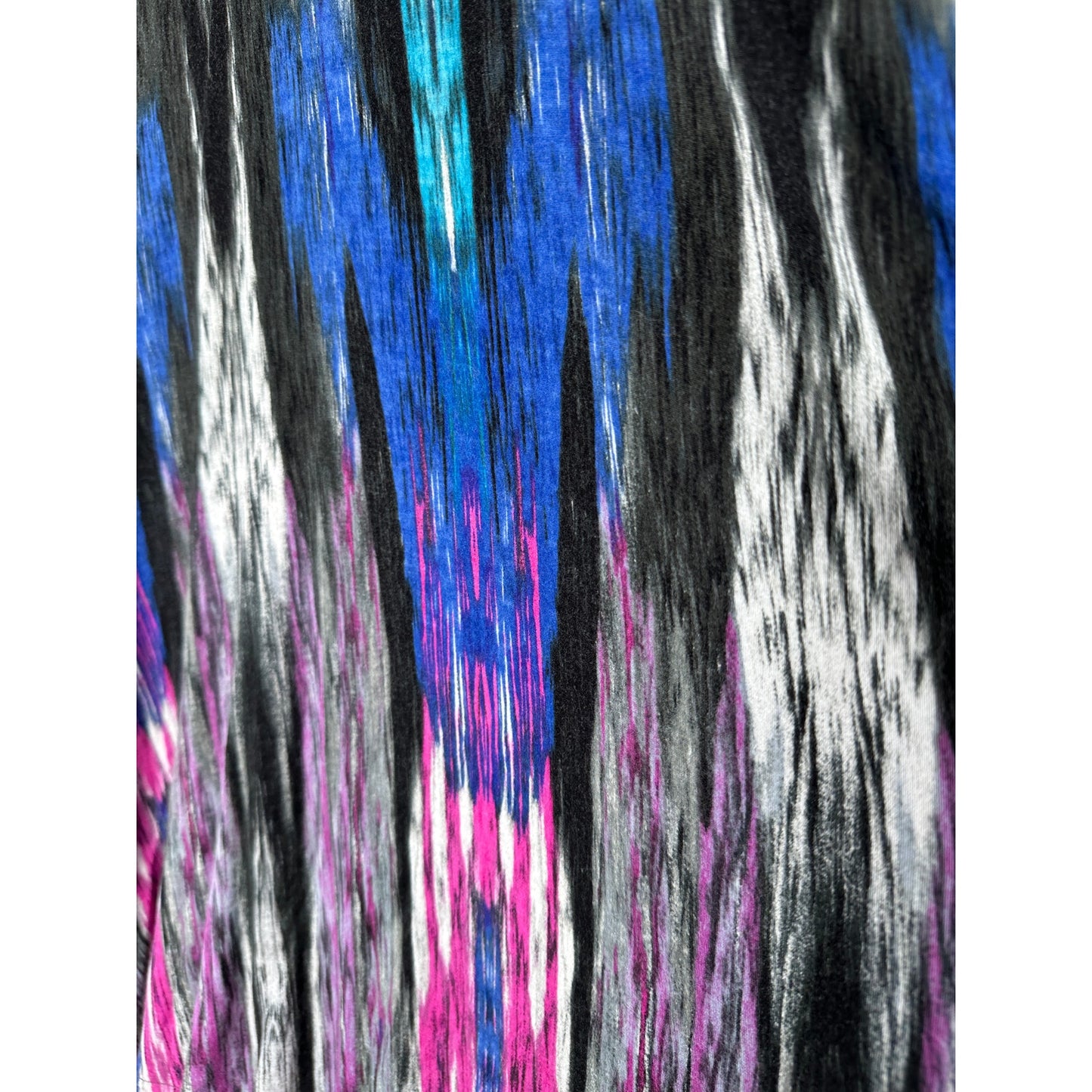 Bloomingdales Blue Black Gray Multicolor Stripe Print Elastic Waist Skirt S